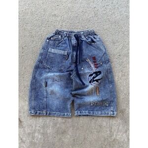 St Johns Bay Shorts Boys Small Denim Cargo‎ Cordura Elastic Waist Outdoor Rugged